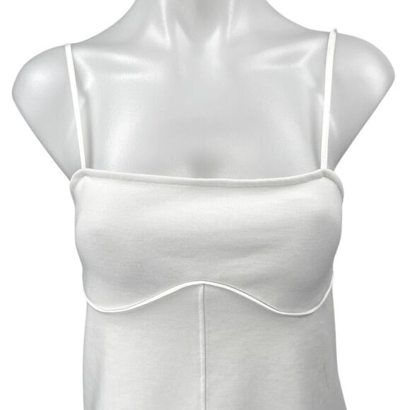 Zara White Sleeveless Square Neck Cami Camisole Slip Tank Mini Dress Size S - Picture 5 of 7